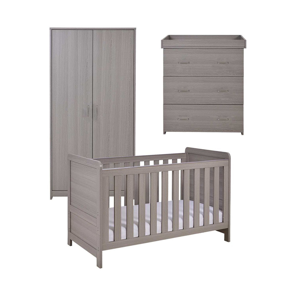 Babymore Caro Nursery Furniture Grey Wash - British product