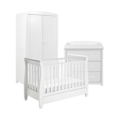 Babymore Eva 3-teiliges Zimmer-Set Weiß Babyzimmer-Möbel