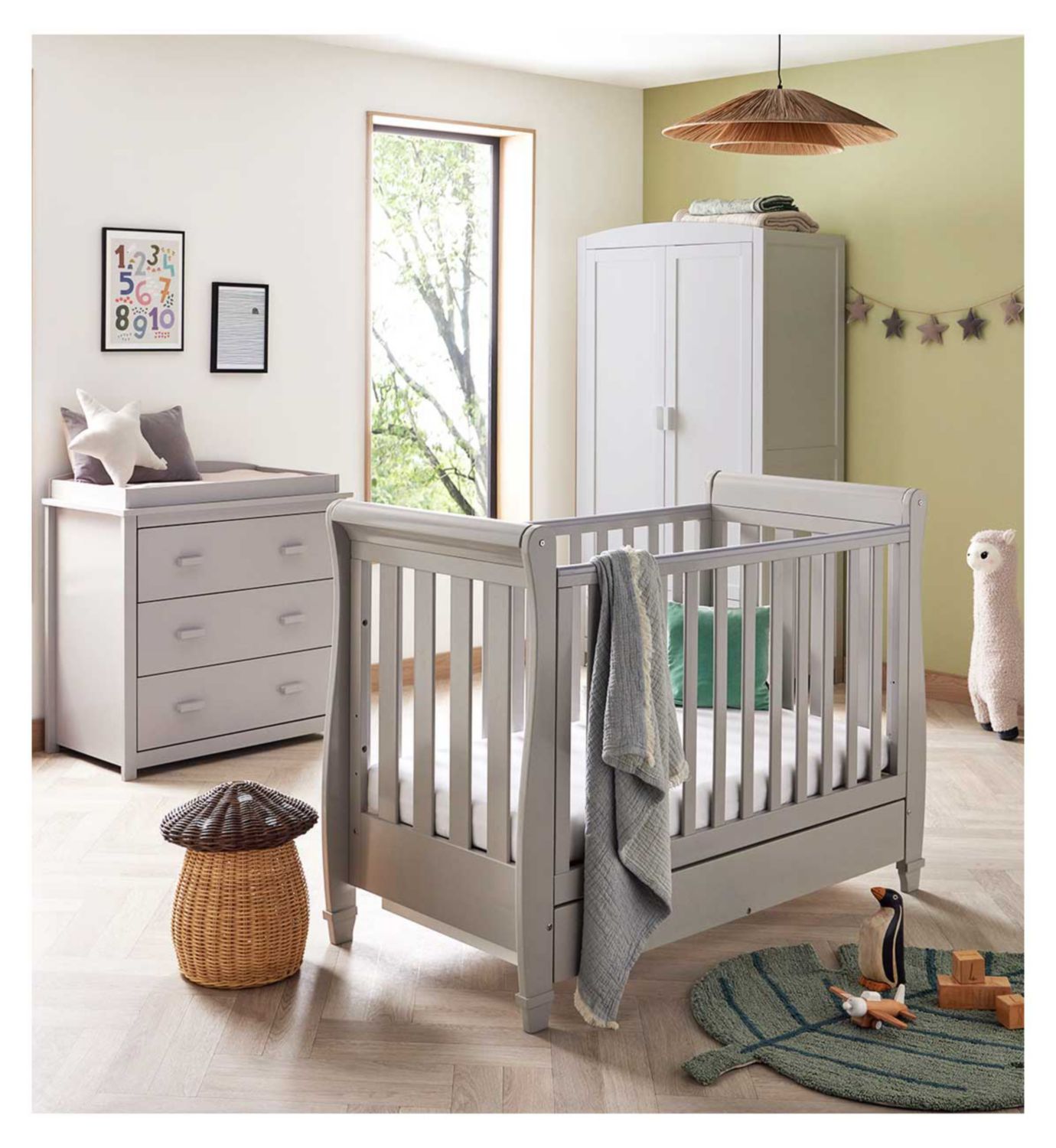 Babymore Eva 3-delt romsett grå - britisk produkt