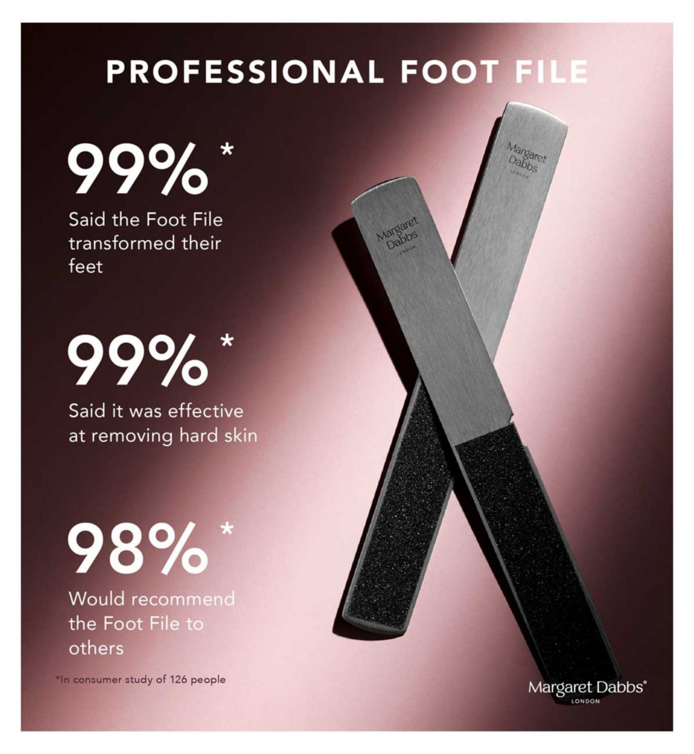 Margaret Dabbs London professional foot file with replacement pads, imported from the UK