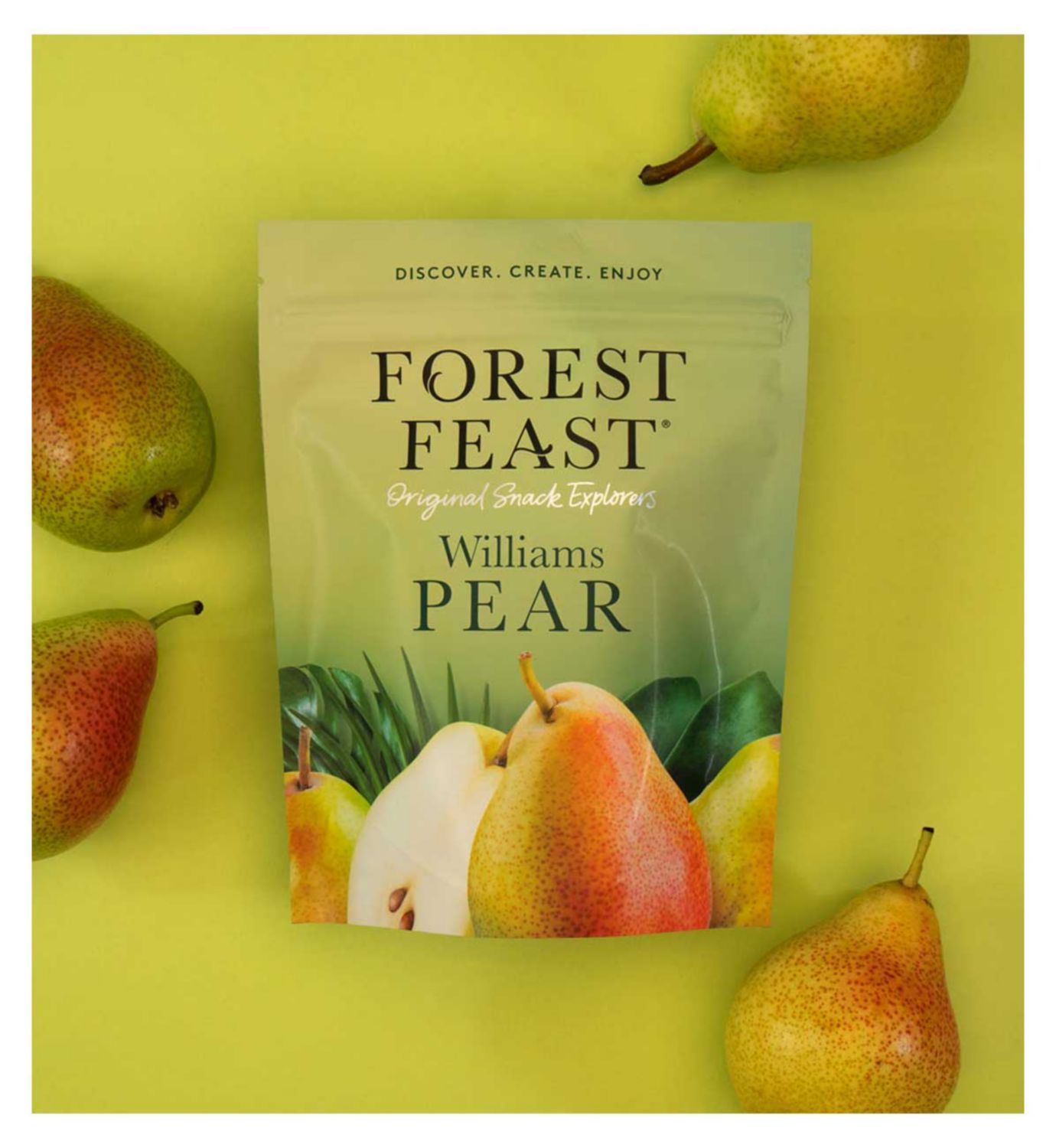 Forest Feast peeled Williams pears 120g, UK version