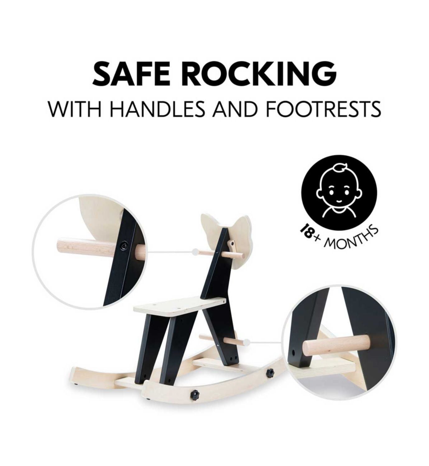 Hauck wooden rocker zebra design - British product