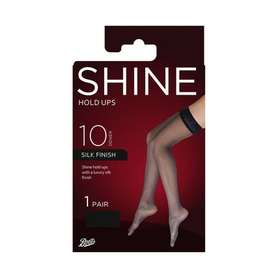 Boots Boots 10 Denier Ultra Shine Hold Ups 1 pair pack Black S/M- Buy online at McGrocer