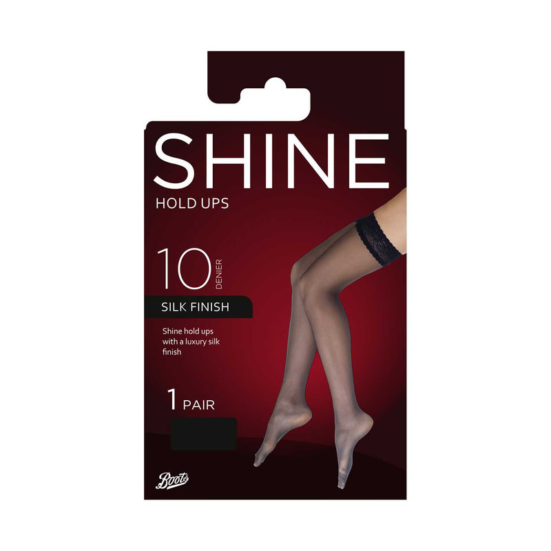 Boots 10 Denier Ultra Shine Hold Ups 1 pair pack Black S/M