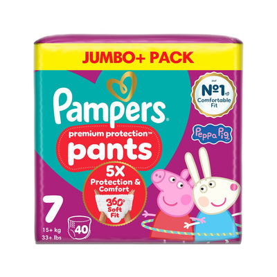 Boots Pampers Premium Protection Nappy Pants Size 7 40 Nappies (Jumbo Plus Pack)- Buy online at McGrocer