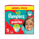 Pampers Baby-Dry Nappy Pants size 5 64 count (British brand)