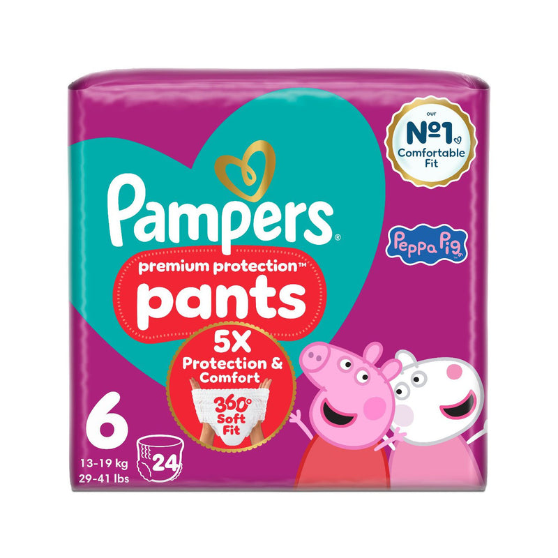 Pampers Premium Protection nappy pants Size 6 24 pack, UK version