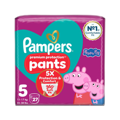 Boots Pampers Premium Protection Nappy Pants Size 5 27 Nappies 11kg-17kg- Buy online at McGrocer
