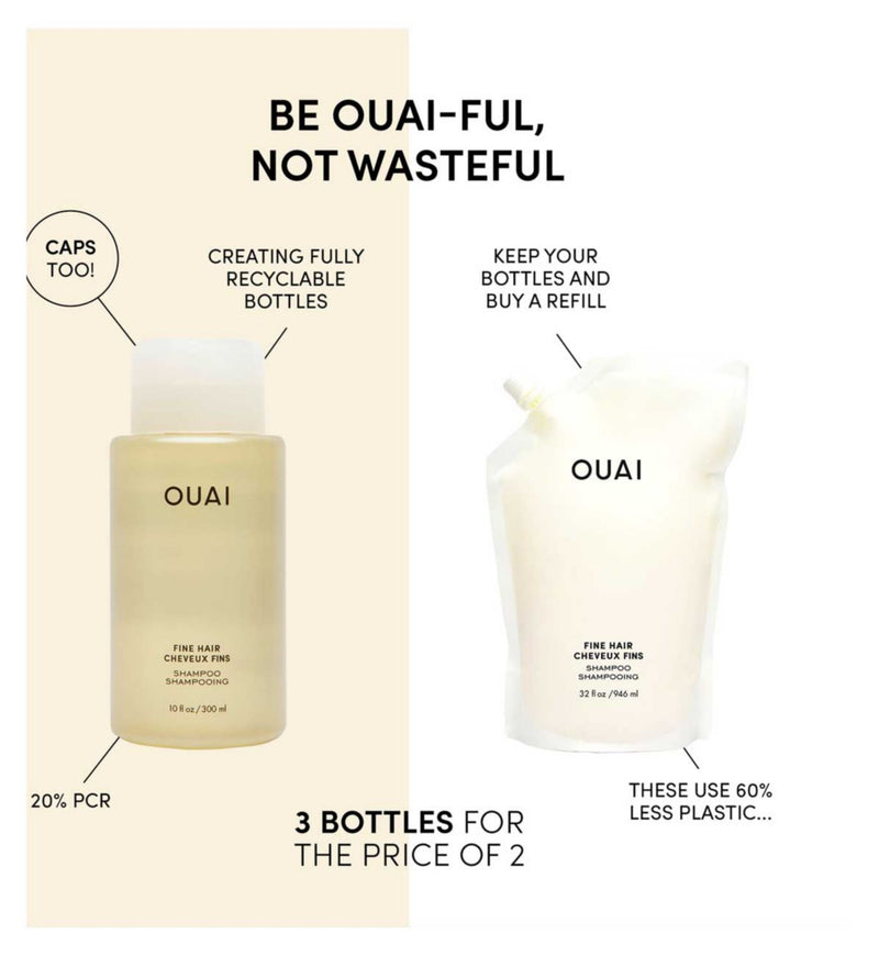 OUAI shampoo fine hair 300ml, UK version