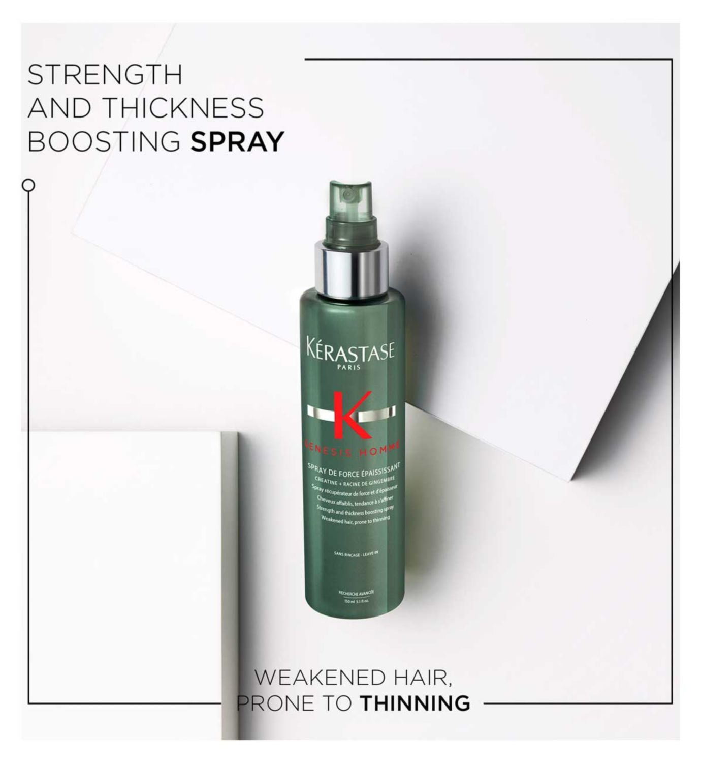 Kérastase Genesis Homme strength thickness boosting hair spray 150ml, UK version