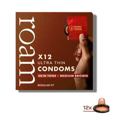 Boots Roam Skin Tone Condoms Medium Brown 12 Pack- Buy online at McGrocer