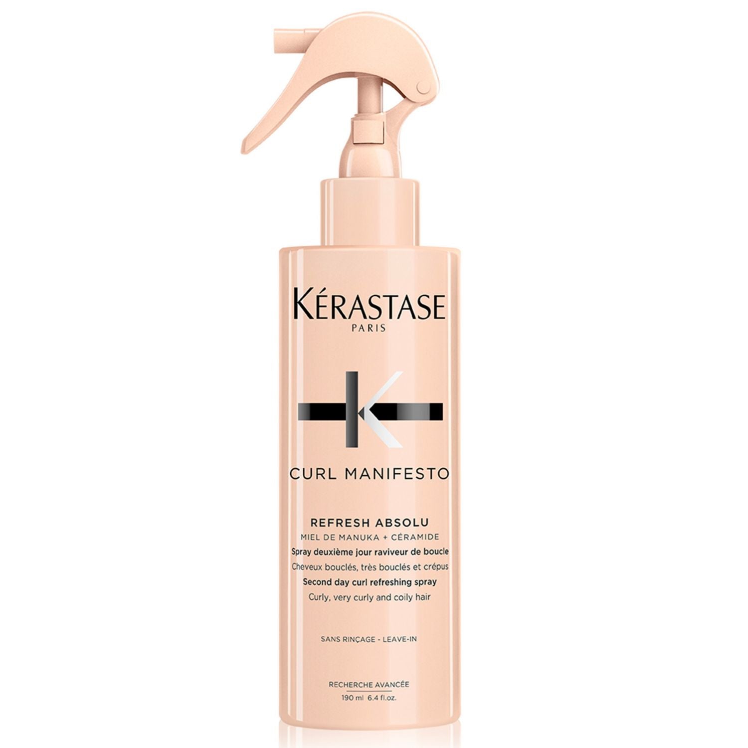 Kérastase Curl Manifesto, Curl Reactivating Spray for In-between Washes, With Manuka Honey and Ceramide, Refresh Absolu, 190ml