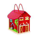 Tooky Toy wooden foldable farm with pegs - British product