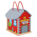 Tooky Toy Wooden Foldable Fire Station GOODS Boots   