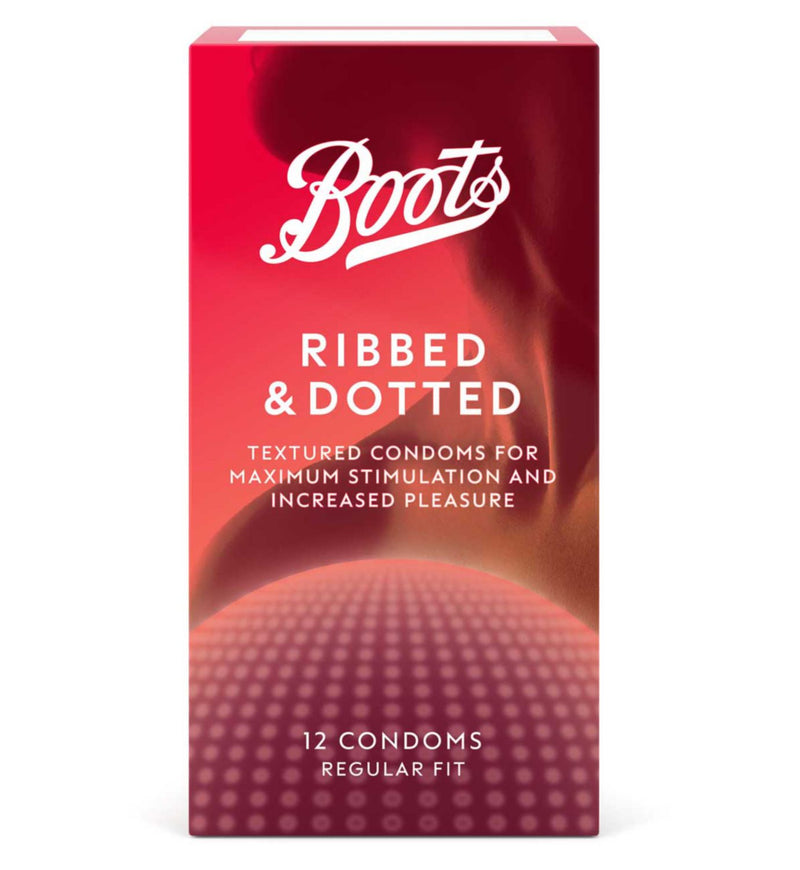 Boots Ribbed Dotted Condoms 12 Pack - British product