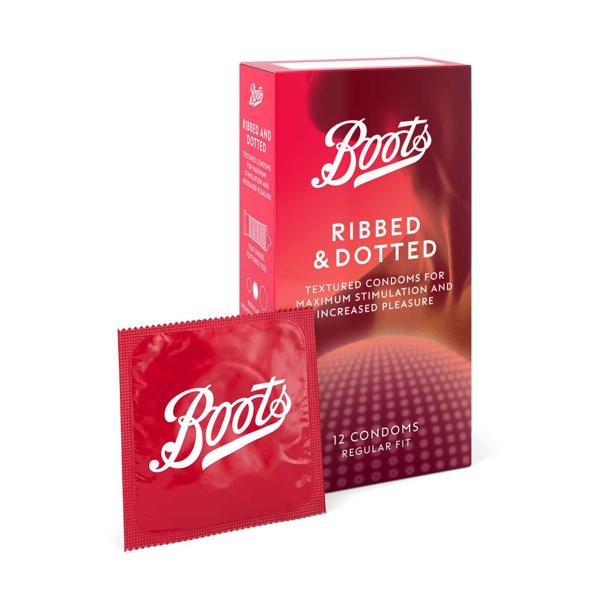 Boots Ribbed Dotted Condoms 12 Pack - British product