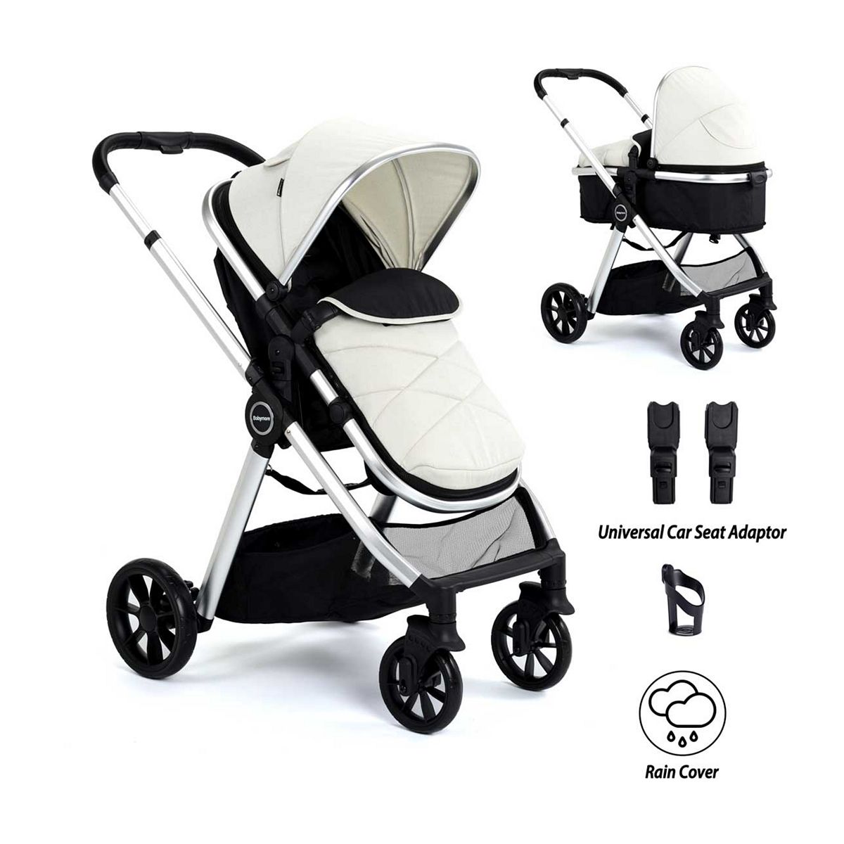 Babymore Mimi 2 in 1 Pram Pushchair - Silver GOODS Boots   