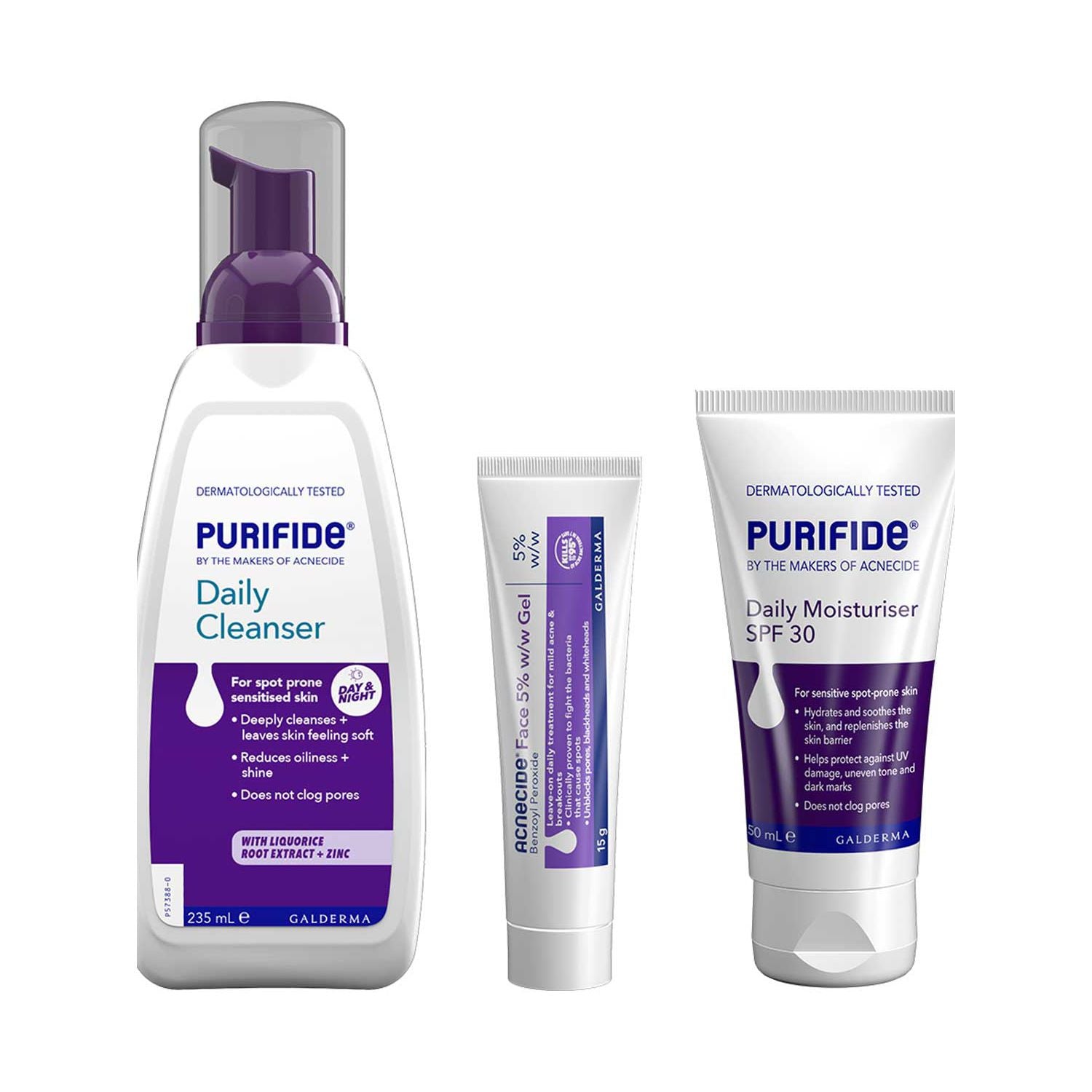 Acnecide Purifide 3-step skincare set, UK version