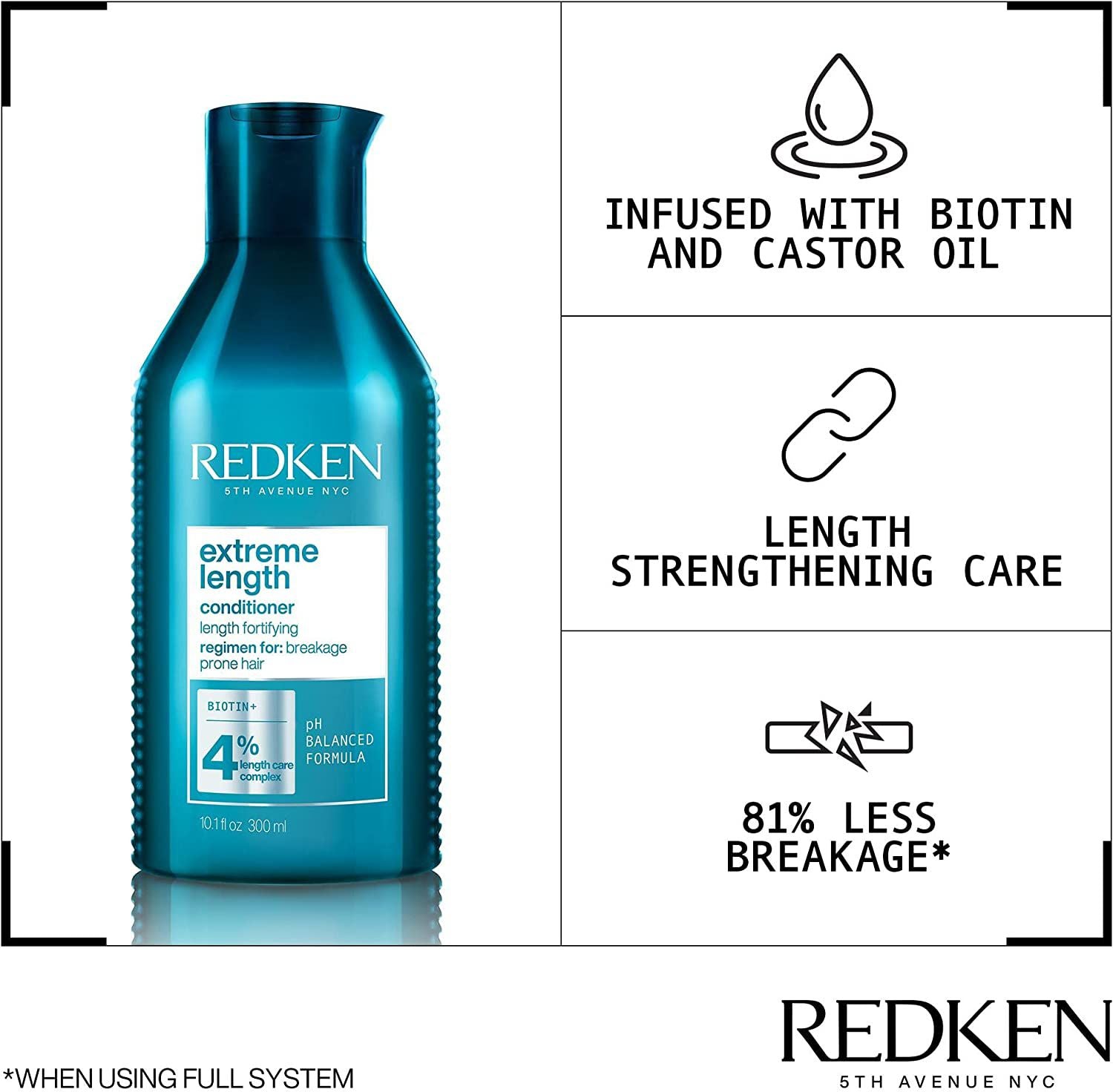 Redken Extreme Length conditioner biotin 300ml, imported from the UK