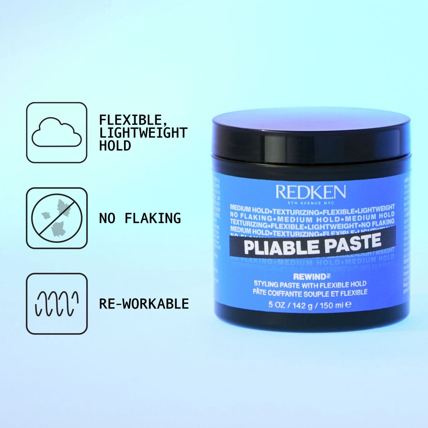 Redken Pliable Paste hair styling 150ml, imported from the UK