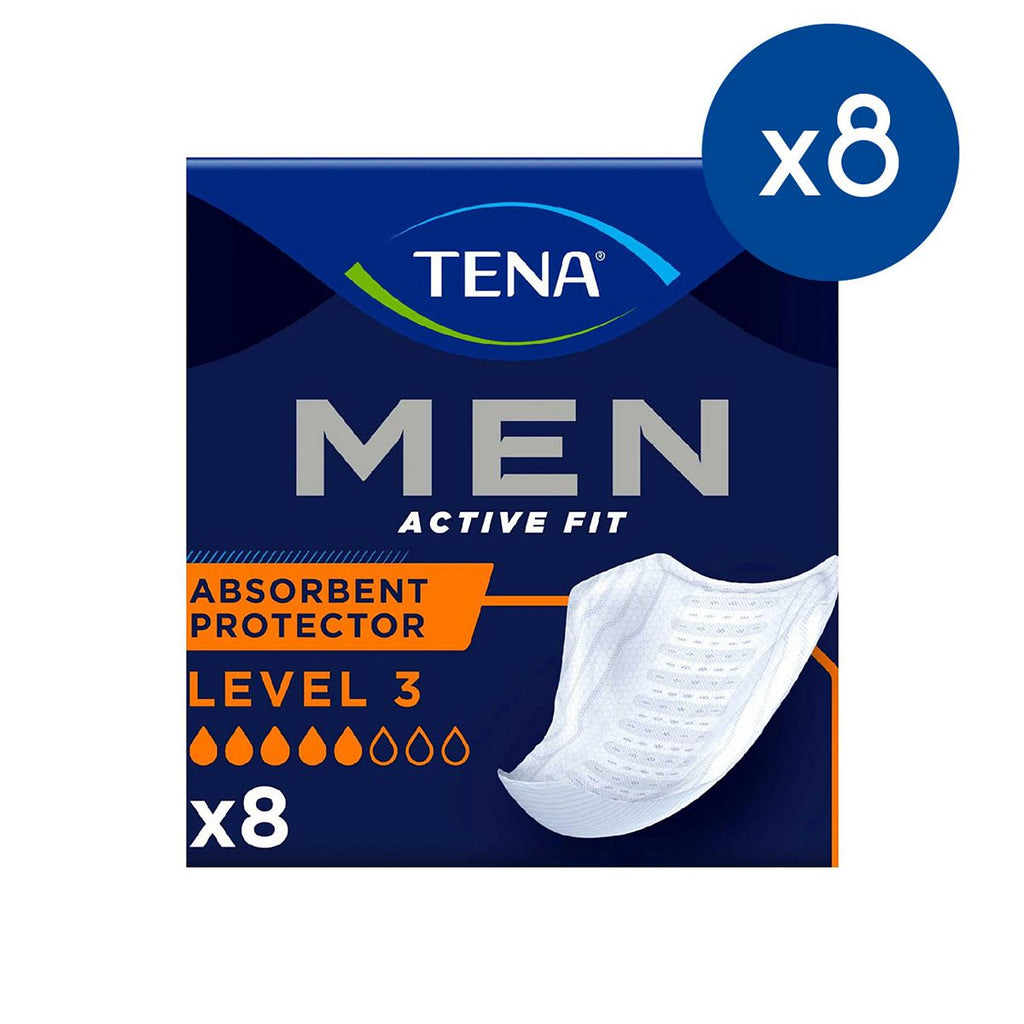 TENA Men Level 3 Incontinence Absorbent - 8 packs of 8 protectors bundle