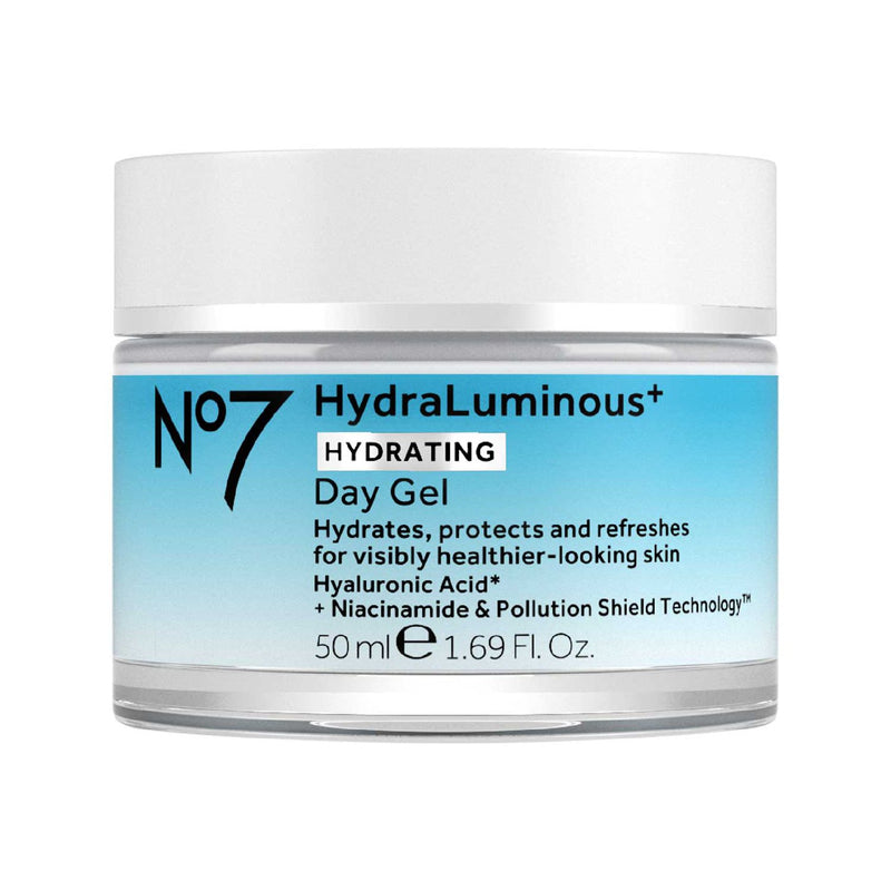 No7 HydraLuminous+ Day Gel 50ml, imported from the UK
