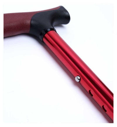 Crest Easy Grip Faltbarer Gehstock Rot Höhenverstellbar Gehhilfe