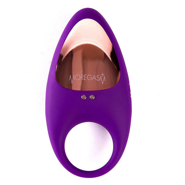 Waterproof Rechargeable Vibrating Silicone Couples Ring Purple