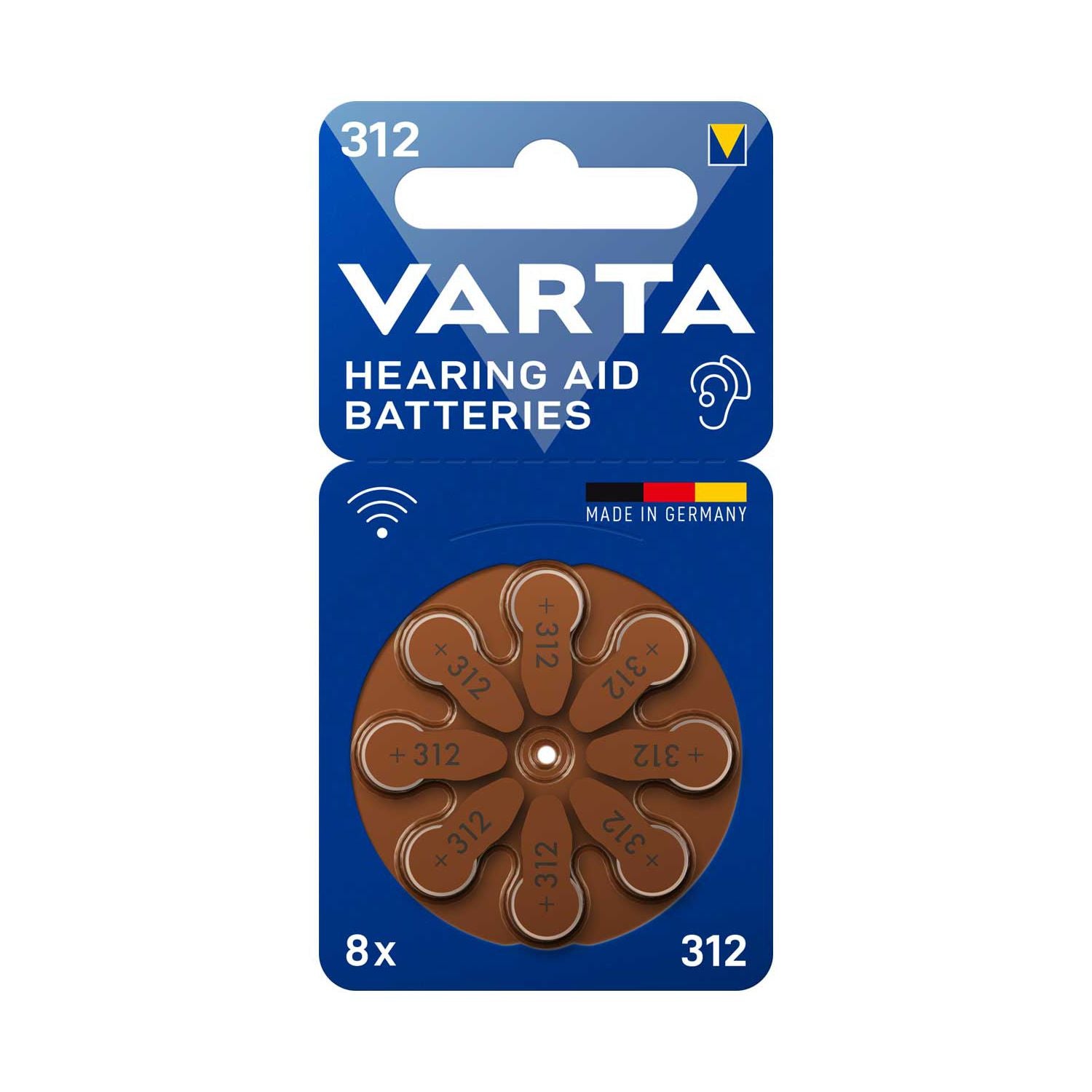 VARTA hearing aid batteries 312 pack of 8, UK version
