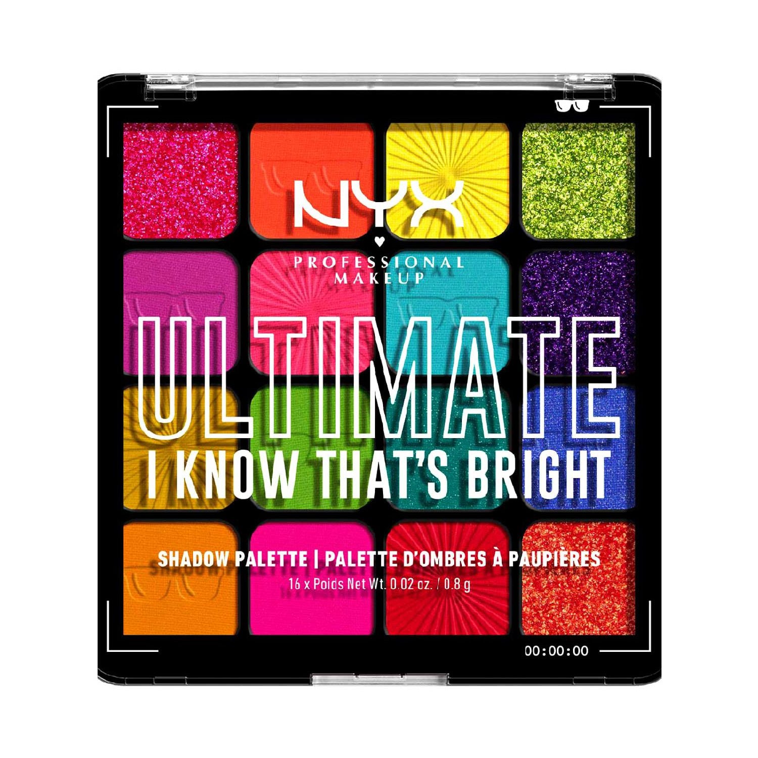 NYX Professional Makeup Ultimate Shadow Palette 16-pan brights (British brand)