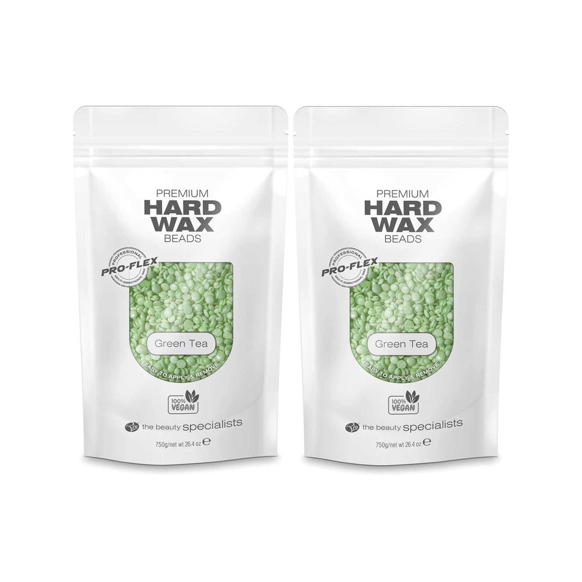 Rio Premium Hard Wax Beads vegan green tea pack of 2 (British brand)
