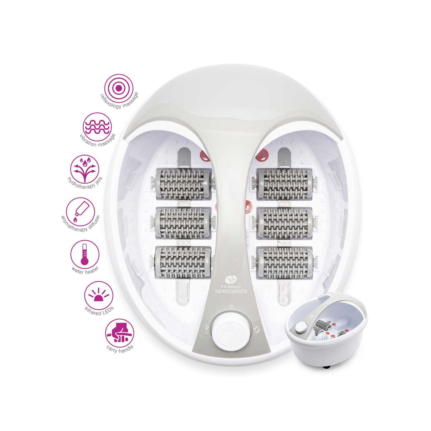 Rio Deluxe foot spa with reflexology rollers and hydrotherapy jets, UK version