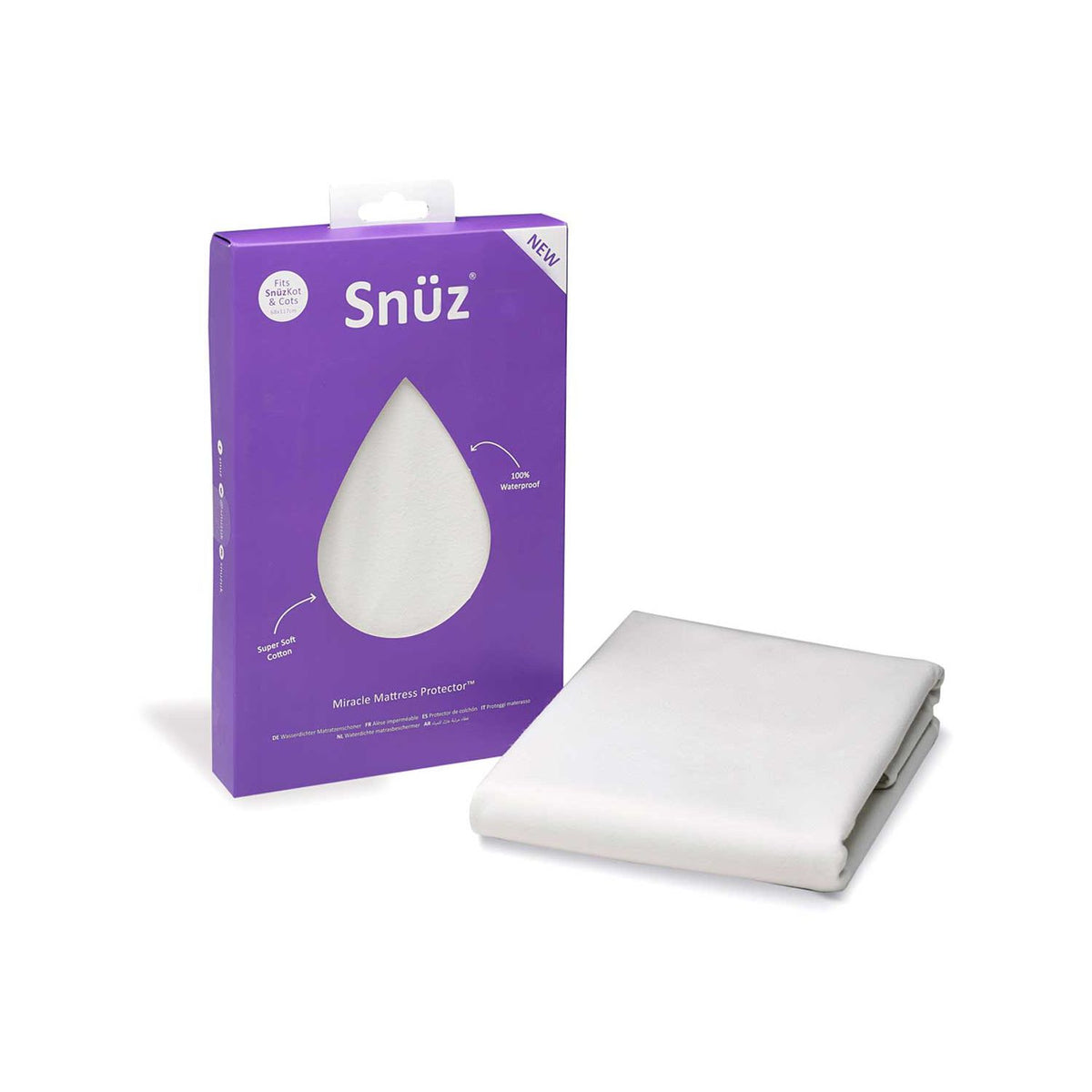 SnuzKot waterproof mattress protector 68x118cm - British product