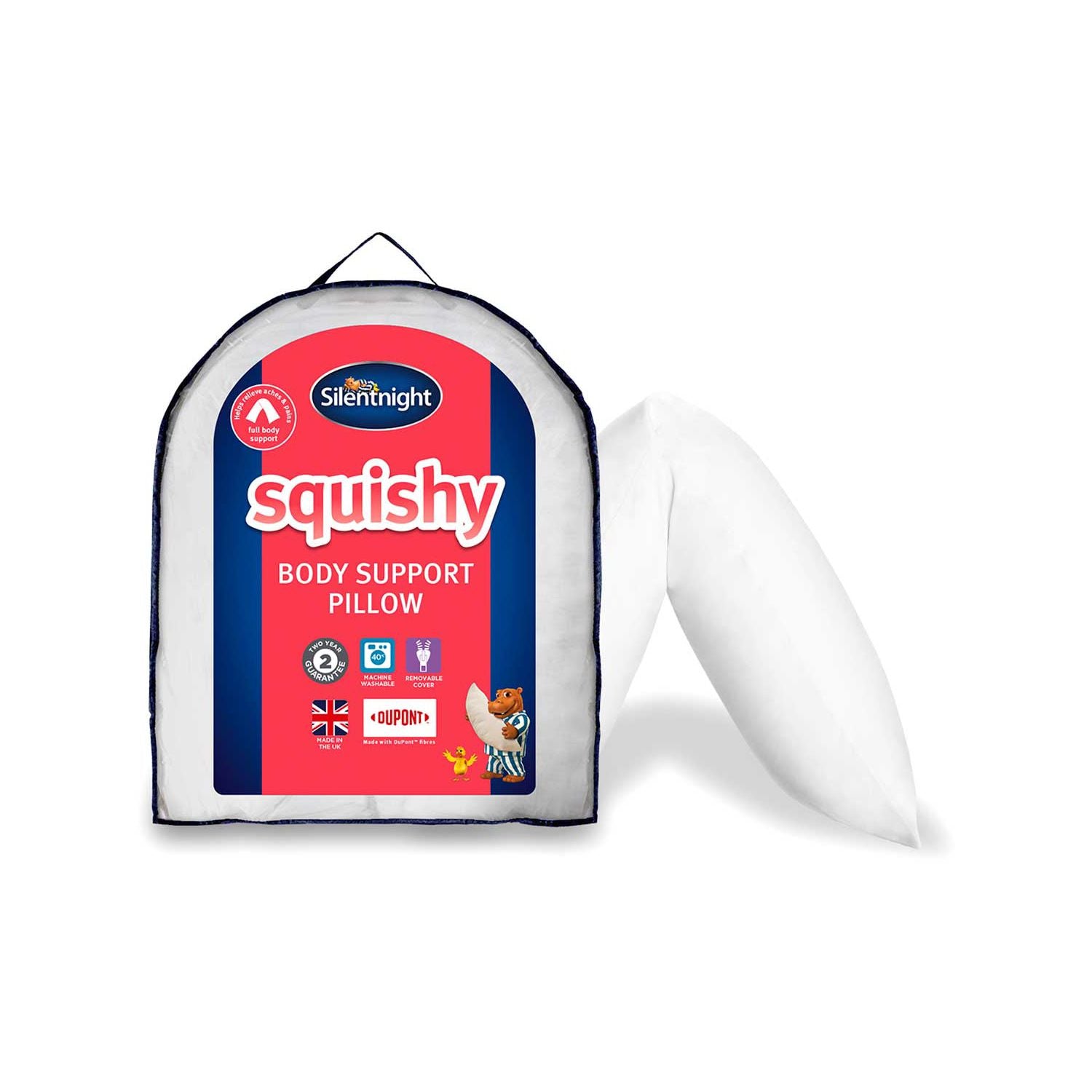Silentnight Squishy Body Support Pillow 147x48cm, UK version