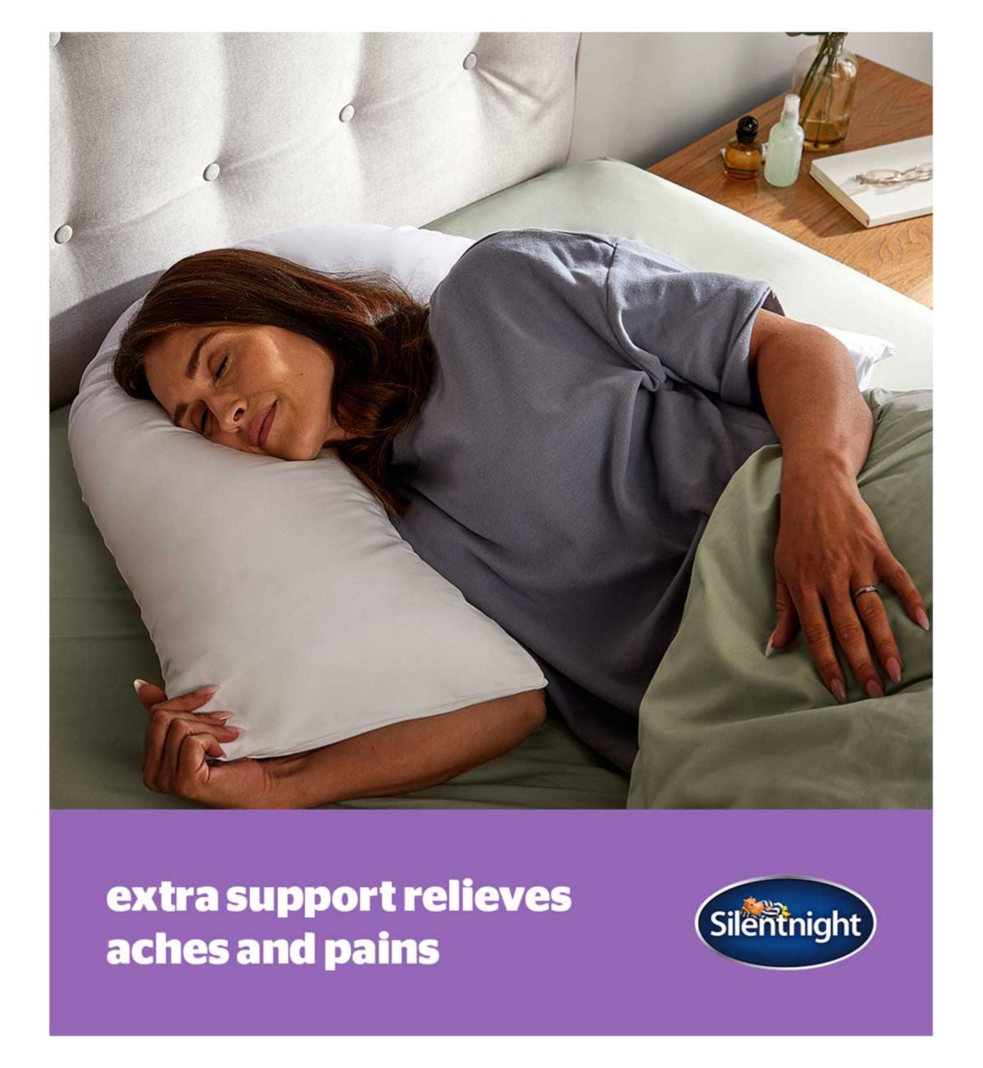 Silentnight V Shaped Support Pillow 130cm x 40cm (British brand)