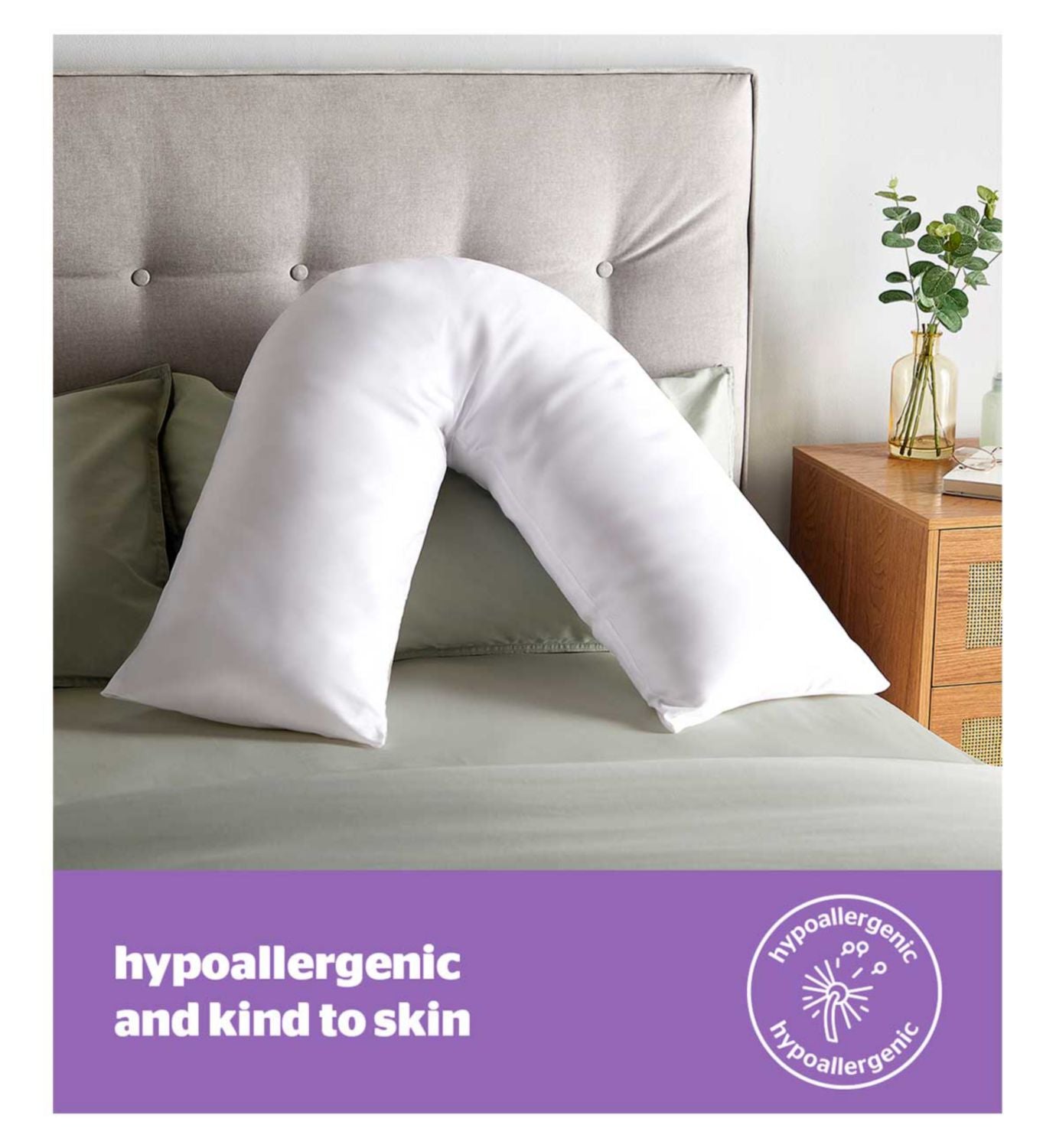 Silentnight V Shaped Support Pillow 130cm x 40cm (British brand)
