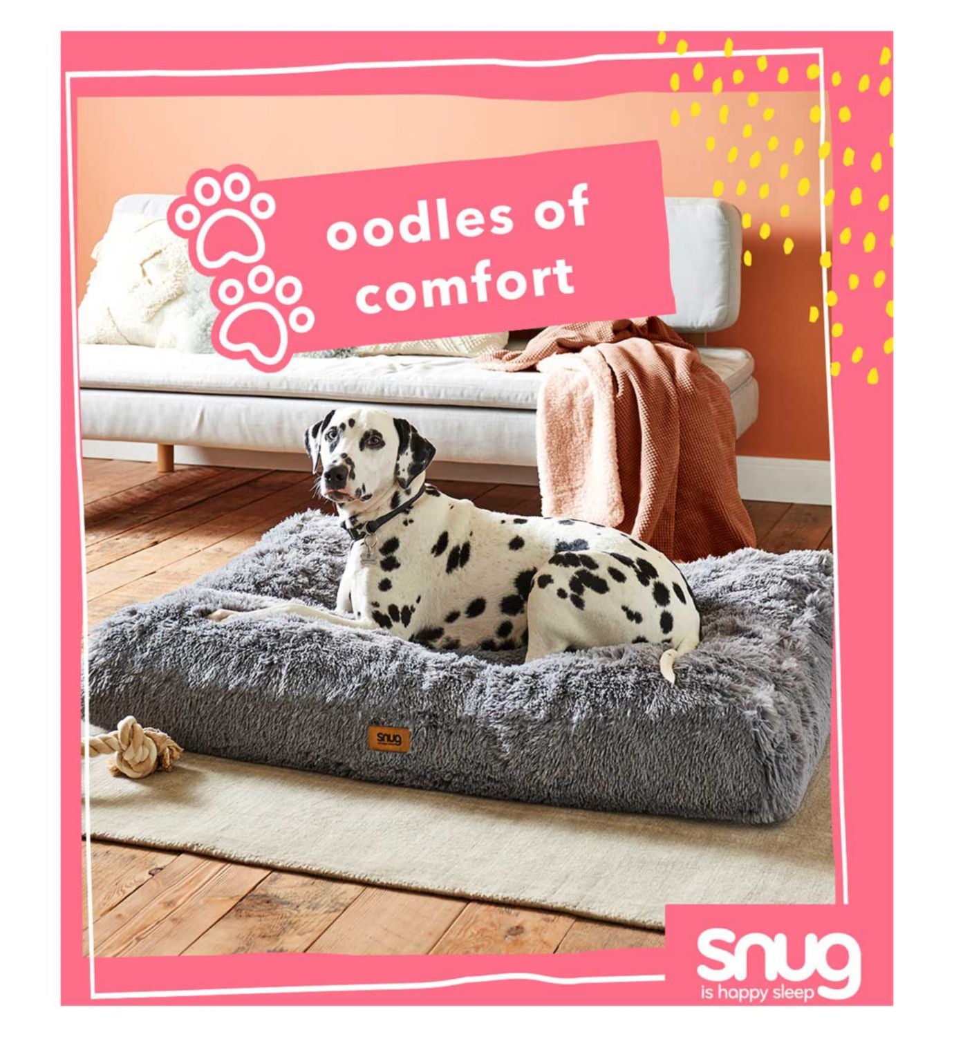 Snug Furry Friends super fluffy dog bed extra large (British brand)