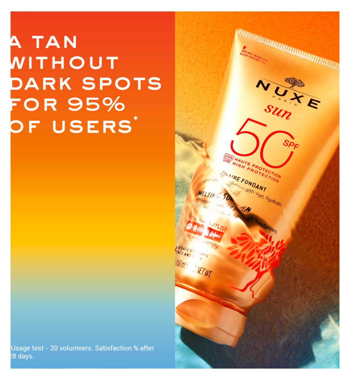 NUXE Melting Sun Lotion SPF50 150ml (British brand)