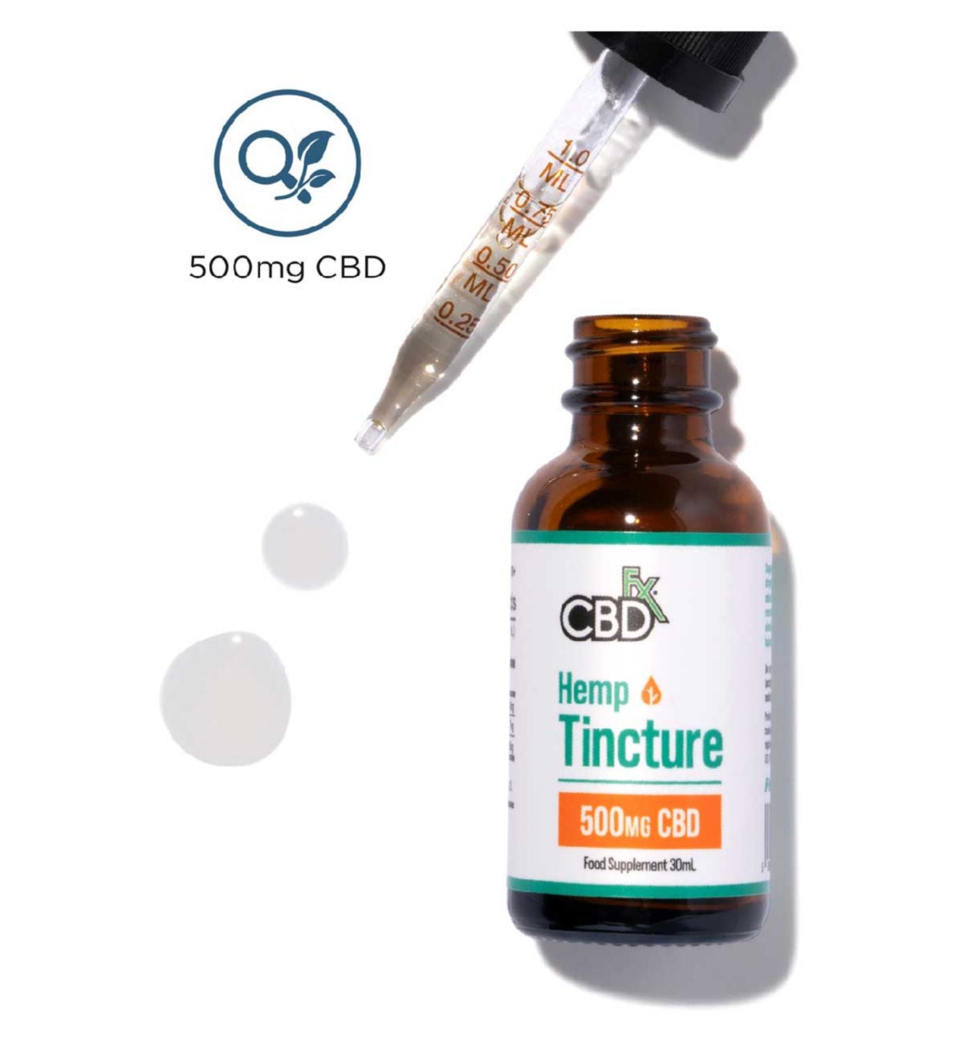 CBDfx CBD drops 500mg Unflavoured 30ml - British product