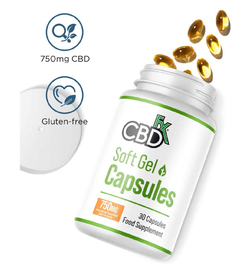 CBDfx soft gel capsules 750mg 30 count - British product