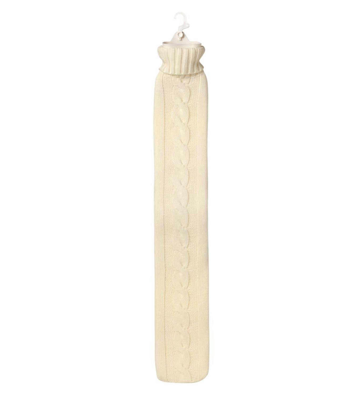 Lange Wärmflasche von Boots mit Strickbezug, 2.7 l – Britisches Produkt