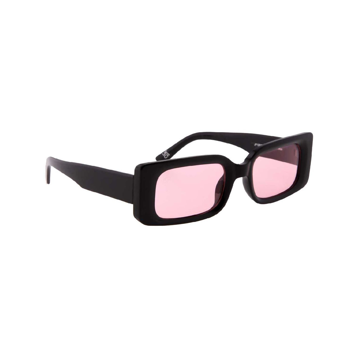 Jeepers Peepers black rectangle sunglasses pink lenses (British brand)