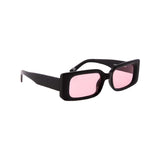 Jeepers Peepers black rectangle sunglasses pink lenses (British brand)