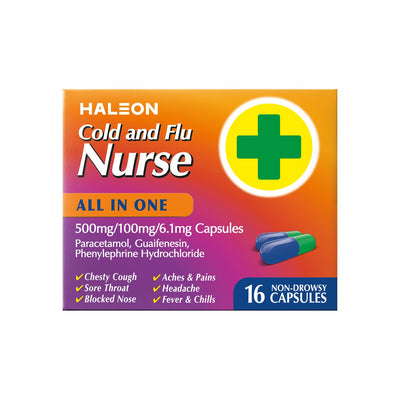 Boots Haleon Cold and Flu Nurse All-In-One Capsules 16 Capsules- Buy online at McGrocer