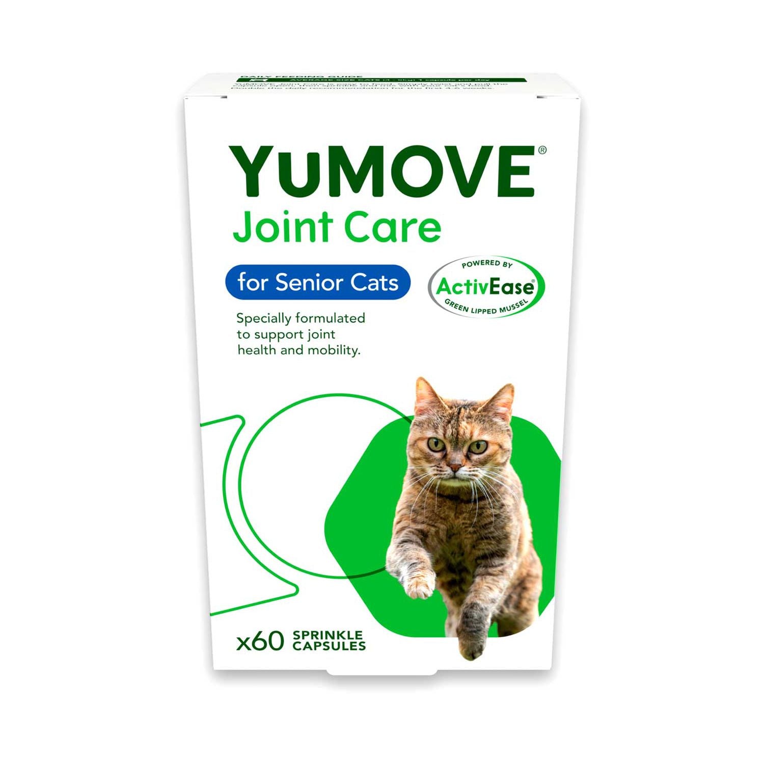 YuMOVE joint care supplement for senior cats 60 capsules, imported from the UK