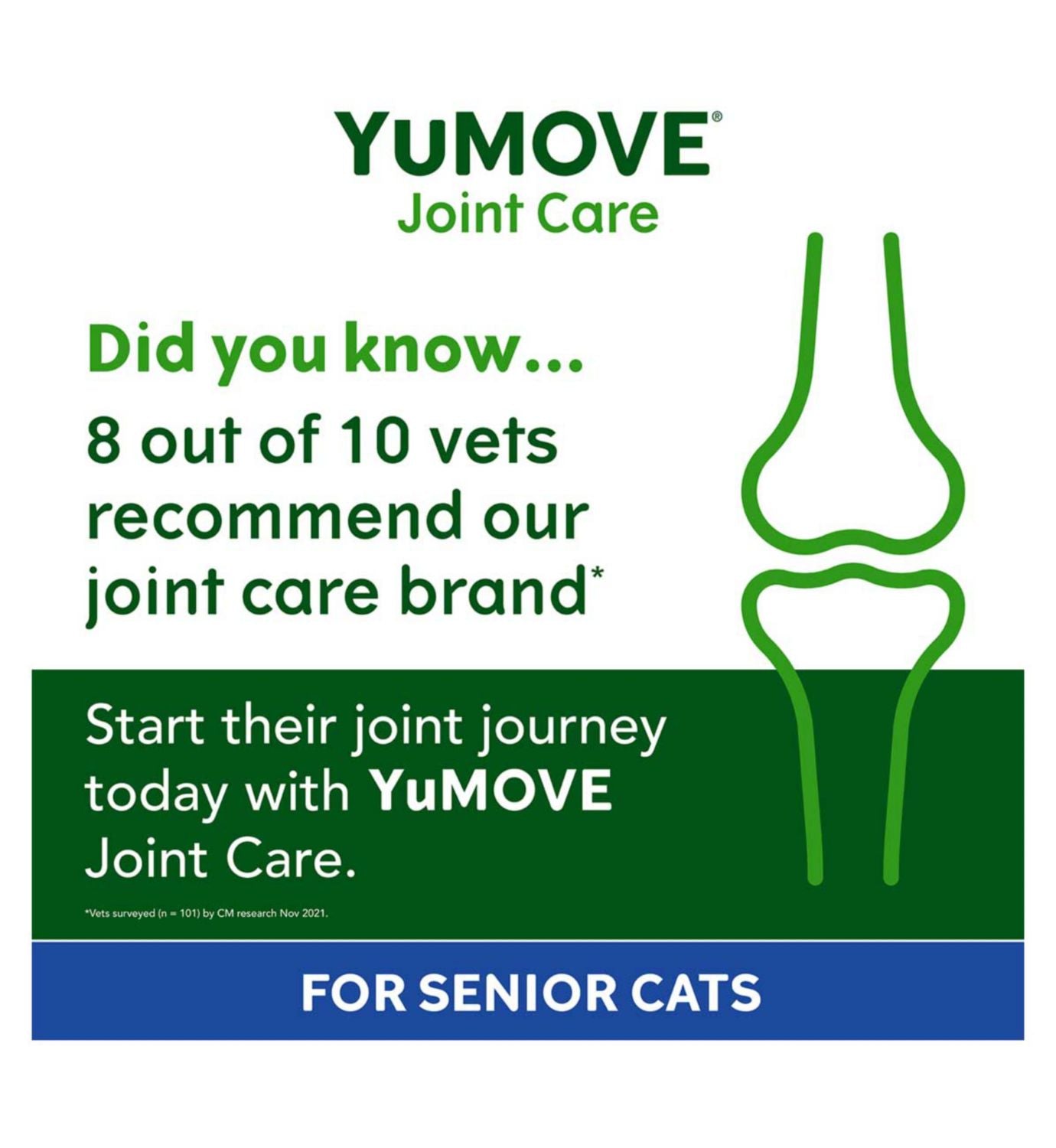 YuMOVE joint care supplement for senior cats 60 capsules, imported from the UK