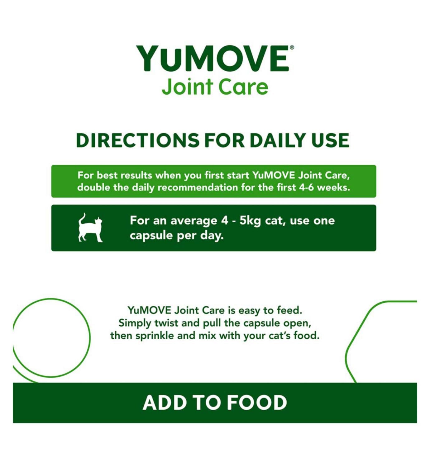 YuMOVE joint care supplement for senior cats 60 capsules, imported from the UK