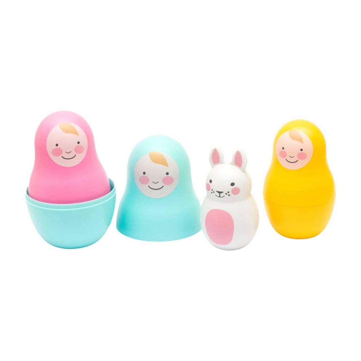 Rosa & Bo Rainbow Nesting Babies with Chiming Bo Bunny GOODS Boots   