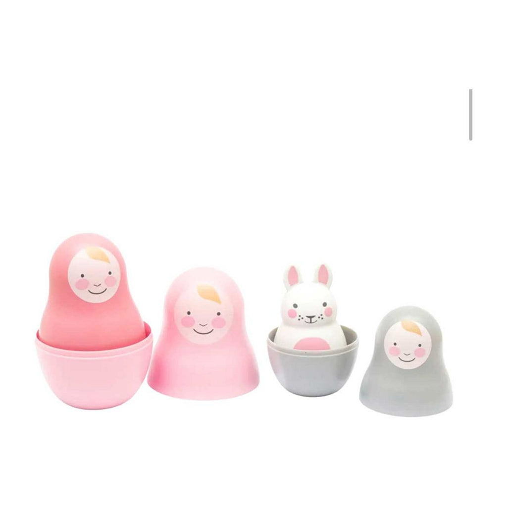 Rosa & Bo Pink Pastel Nesting Babies with Chiming Bo Bunny