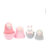 Rosa & Bo Pink Pastel Nesting Babies with Chiming Bo Bunny GOODS Boots   